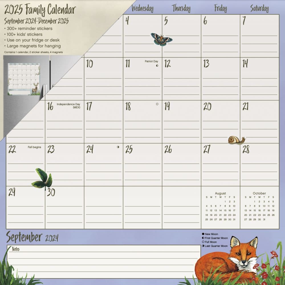 Animals Family 2025 Magnetic Wall Calendar Main Image