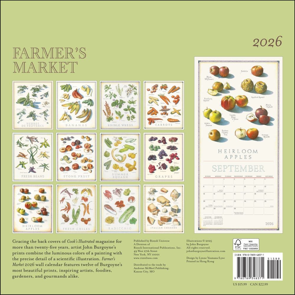 Farmers Market 2026 Wall Calendar First Alternate Image