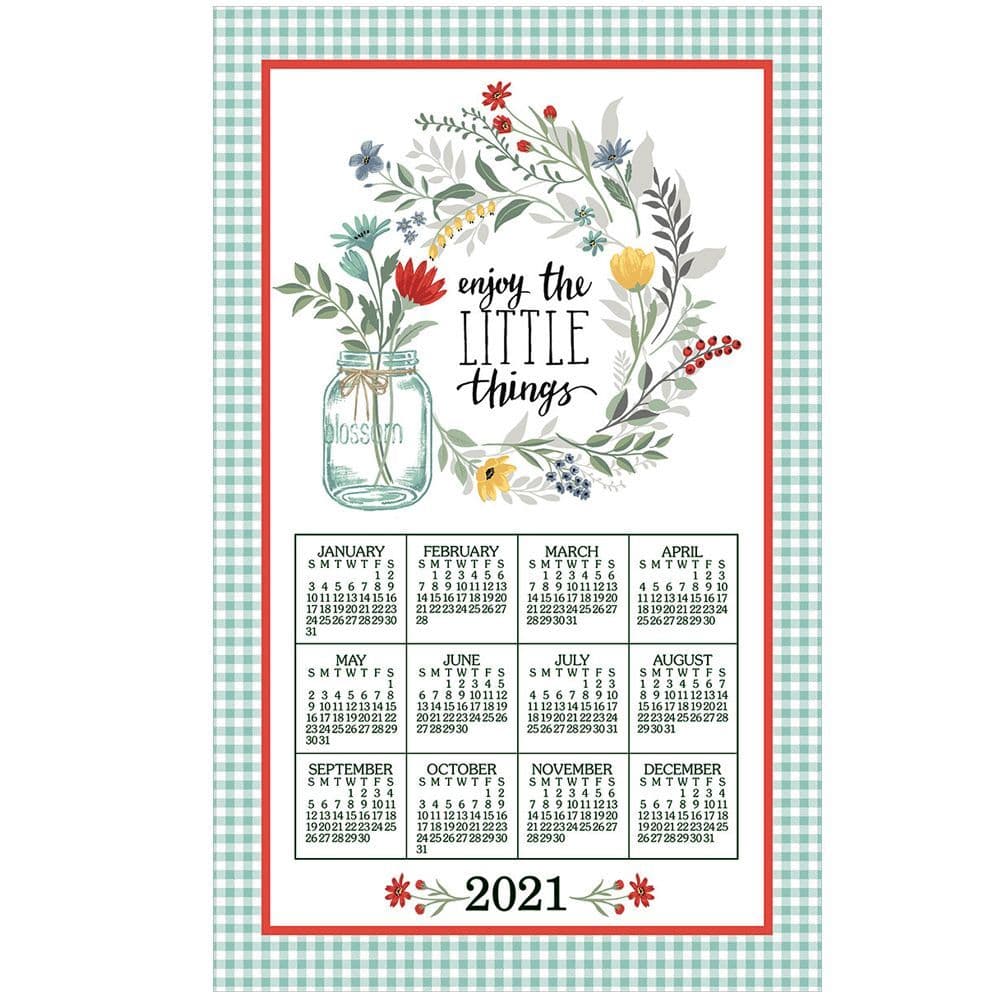 Spoonflower Tea Towel 2021 Calendar Rainbow Weather Sun Whimsical Linen Cotton 