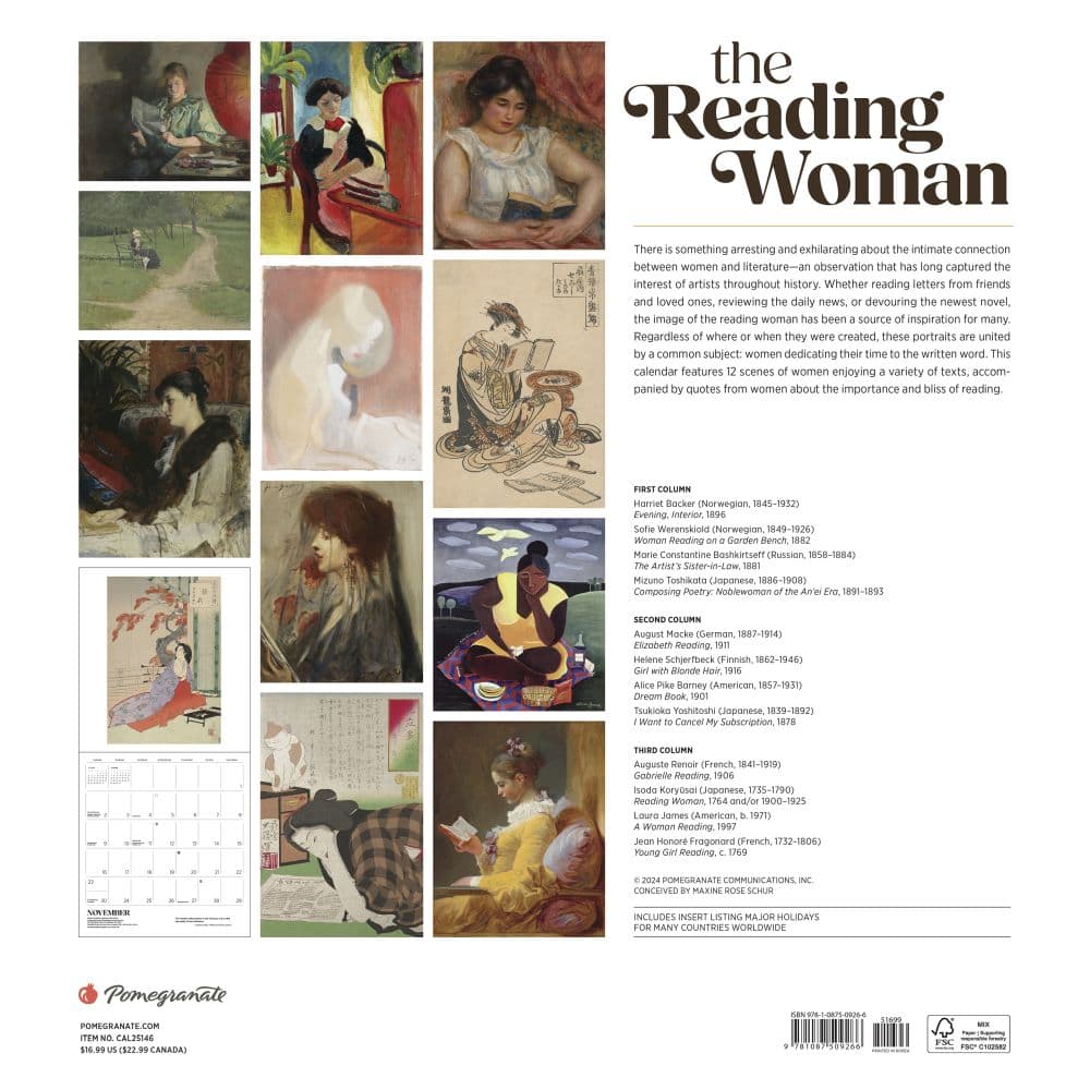 Reading Woman 2025 Wall Calendar First Alternate Image width="1000" height="1000"