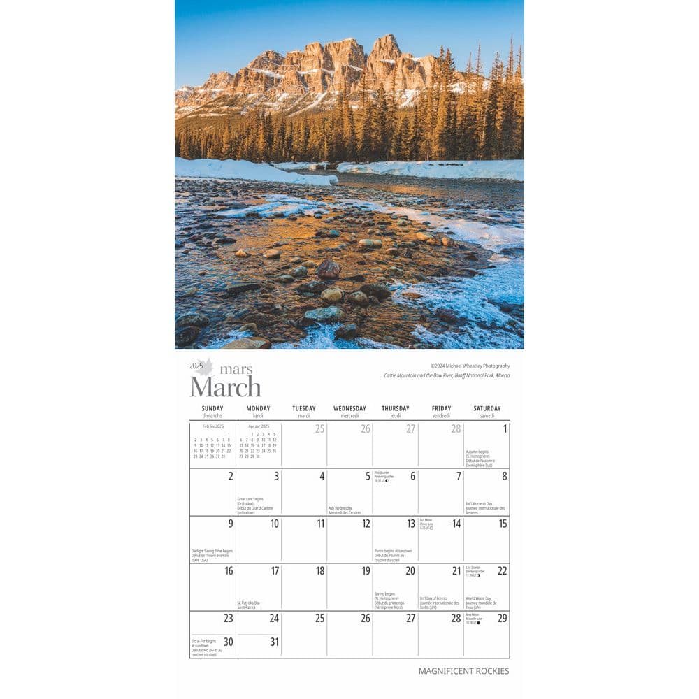 Magnificent Rockies 2025 Mini Wall Calendar interior