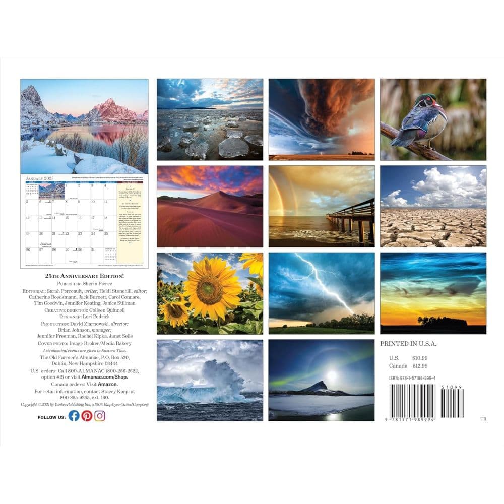 Old Farmers Almanac Weather 2025 Wall Calendar First Alternate Image