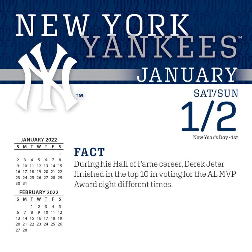 Yankees Calendar Schedule 2022 Mlb New York Yankees 2022 Desk Calendar - Calendars.com