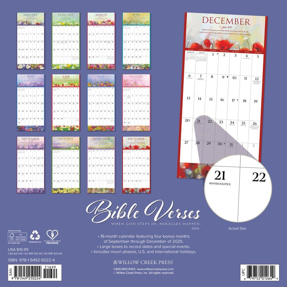 Bible Verses 2026 Wall Calendar First Alternate Image