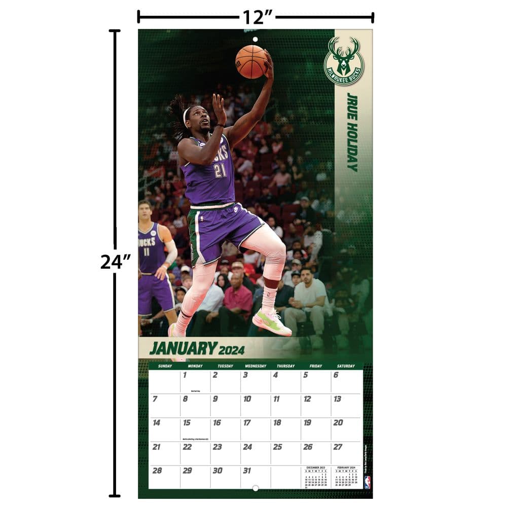 Milwaukee Bucks 2024 Wall Calendar