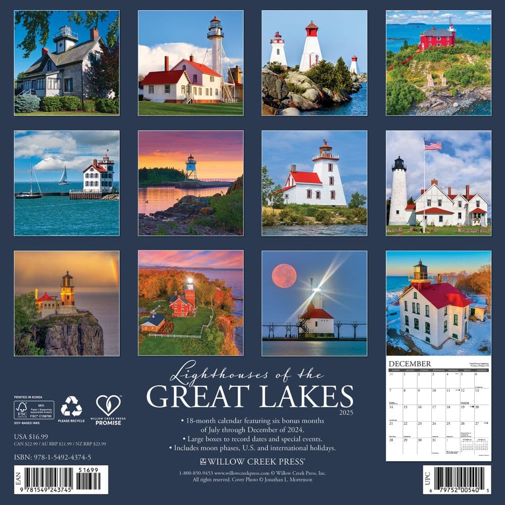 Lighthouses of the Great Lakes 2025 Wall Calendar First Alternate Image width="1000" height="1000"