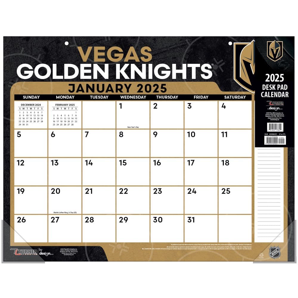 NHL Vegas Golden Knights 2025 Desk Pad