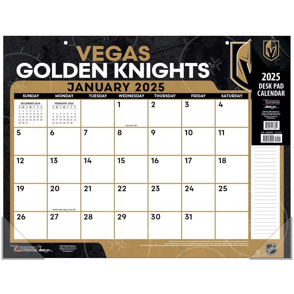 image NHL Vegas Golden Knights 2025 Desk Pad Main Image