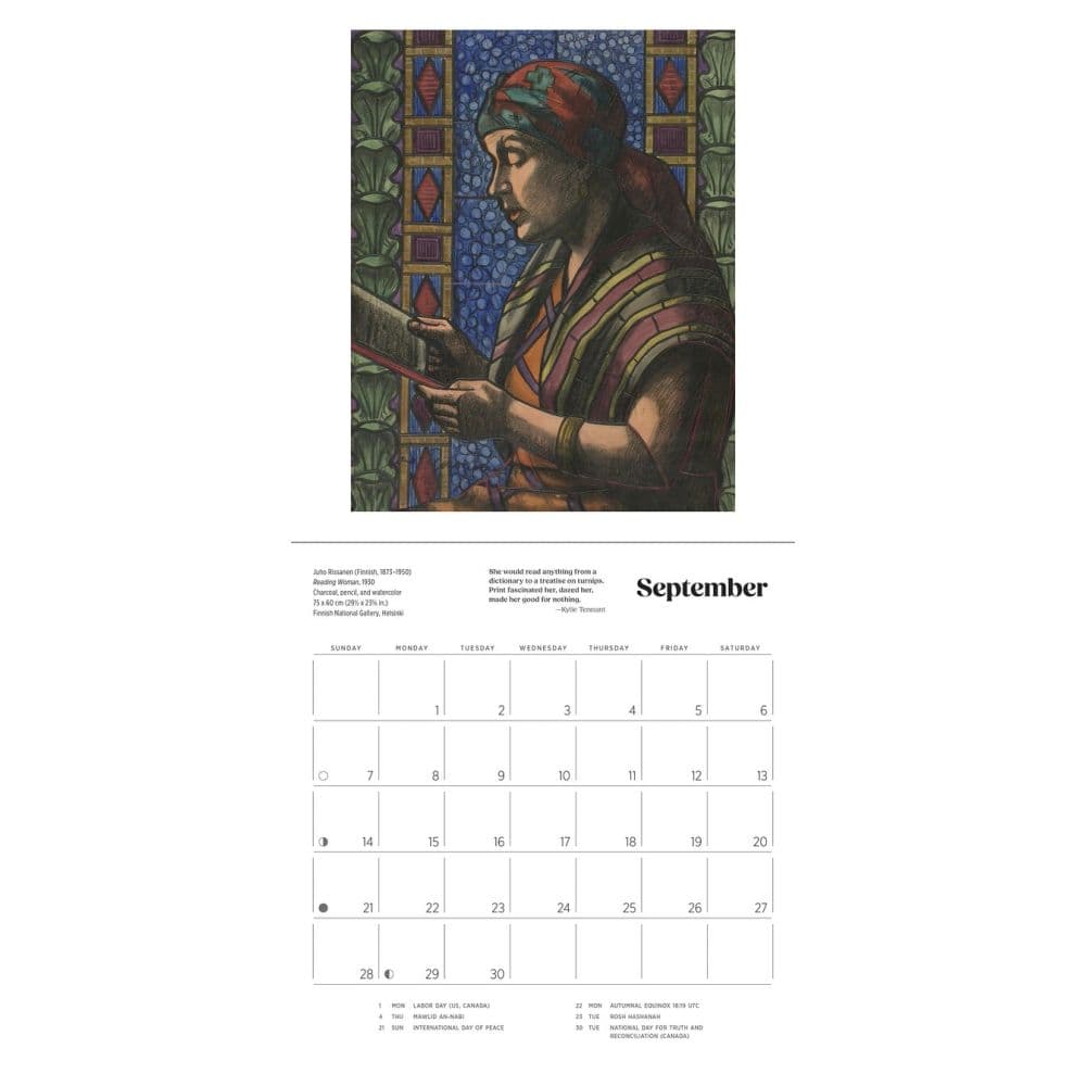 Reading Woman 2025 Mini Wall Calendar Alt3