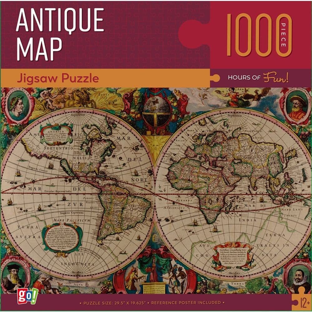 Antique Map 1000 Piece Puzzle Main Product  Image width="1000" height="1000"
