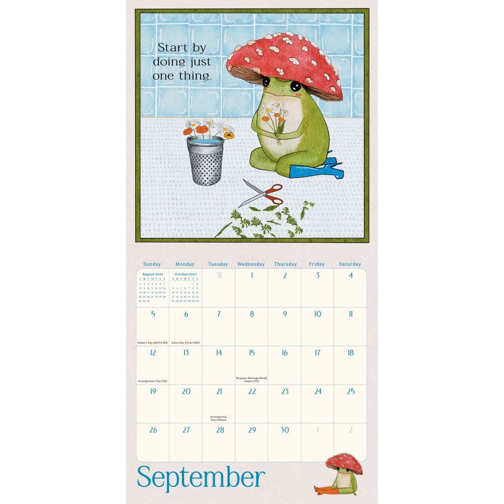Little Frogs Guide to Self-Care 2027 Mini Wall Calendar Fourth Alternate Image