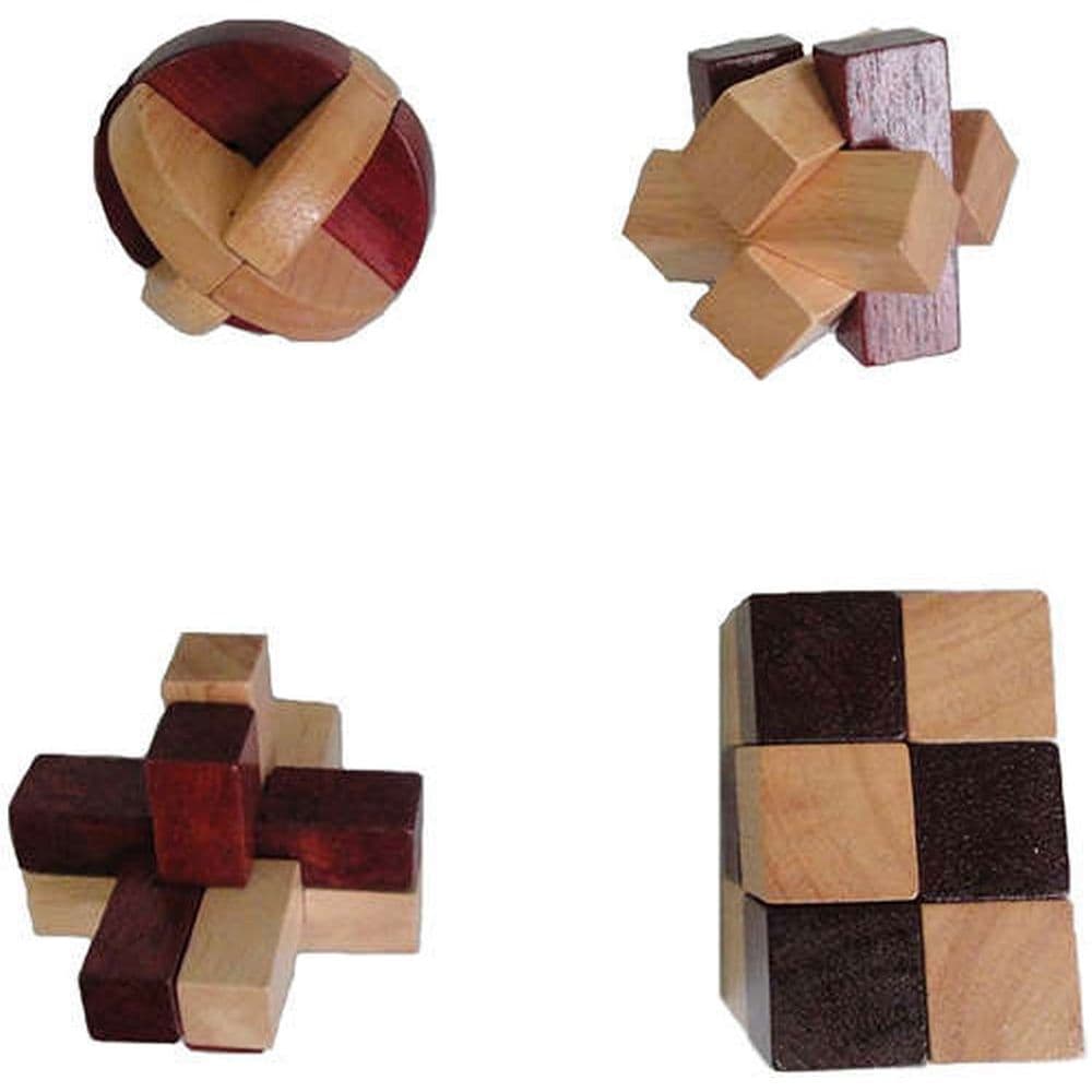 Mind Benders 4 Piece Wooden Puzzle Set 2nd Product Detail  Image width="1000" height="1000"