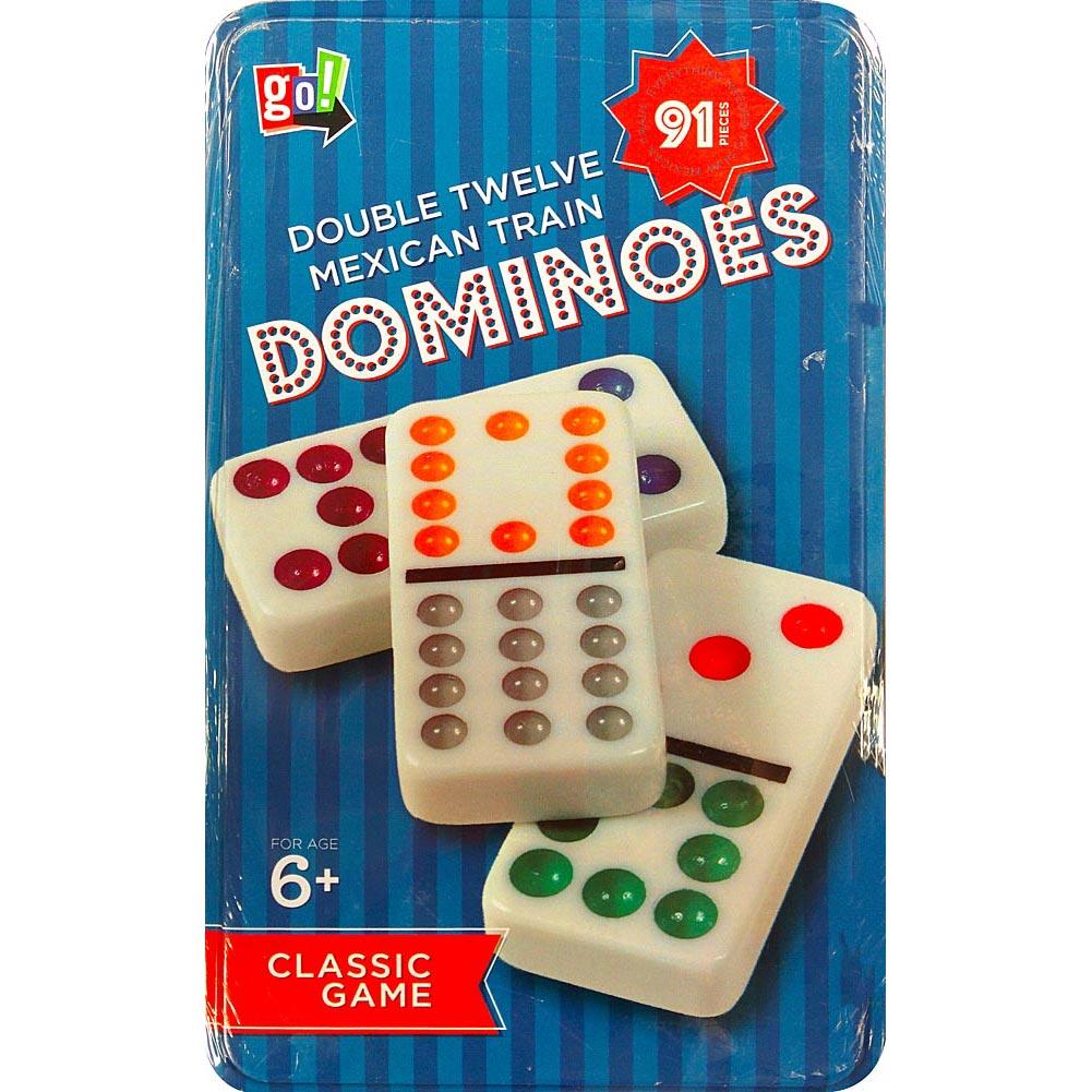 Double 12 Mexican Train Dominoes in Tin Main Product  Image width="1000" height="1000"