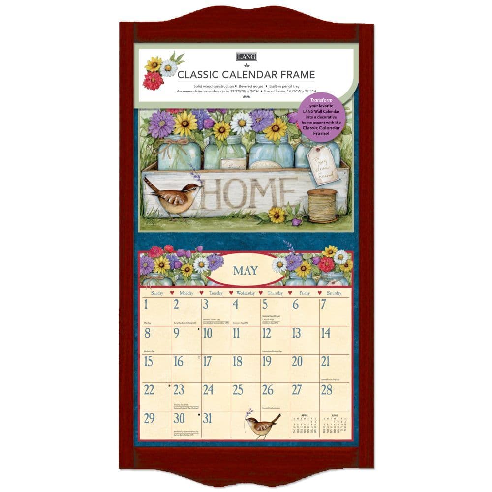 Classic Wall Calendar Frame   Vintage Red 3rd Product Detail  Image width=&quot;1000&quot; height=&quot;1000&quot;