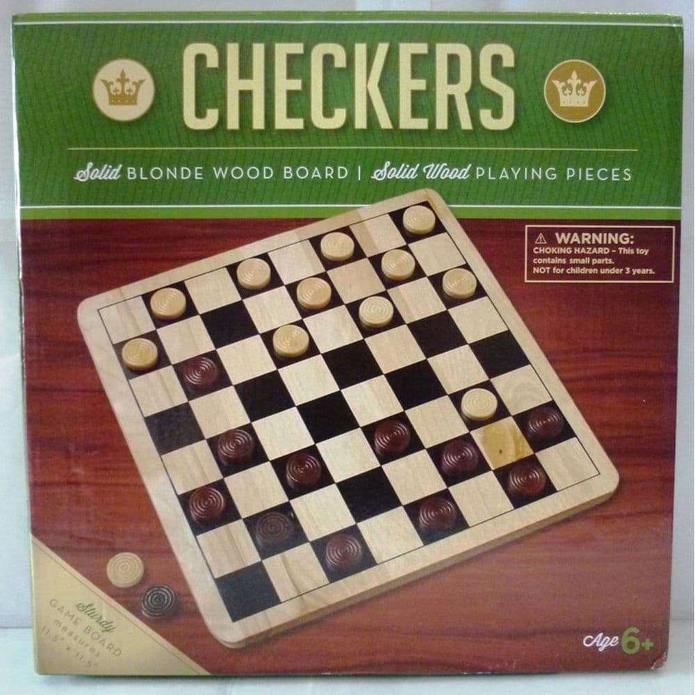 Checkers with Natural Wood Board Main Product  Image width="1000" height="1000"