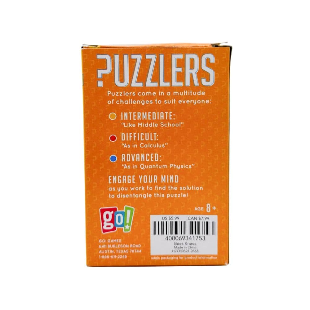 PZLR Bees Knees Wire Brain Teaser Puzzle First Alternate Image
