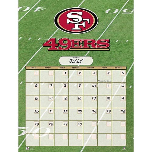 San Francisco 49ers Perpetual Calendar 