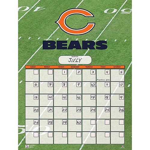 Chicago Bears Perpetual Calendar