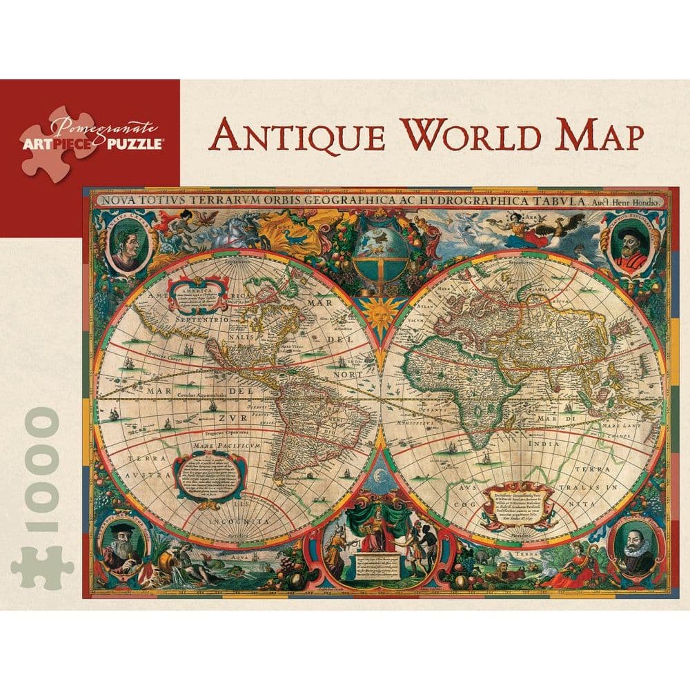 Antique World Map 1000 Piece Puzzle Main Product  Image width="1000" height="1000"