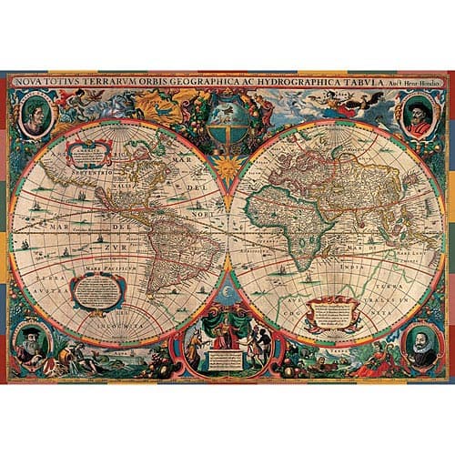 Antique World Map 1000 Piece Puzzle 2nd Product Detail  Image width="1000" height="1000"