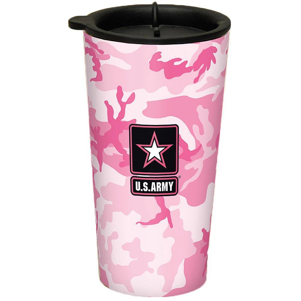 US Army Pink Camo Acrylic Coffee Tumbler Main Product  Image width="1000" height="1000"