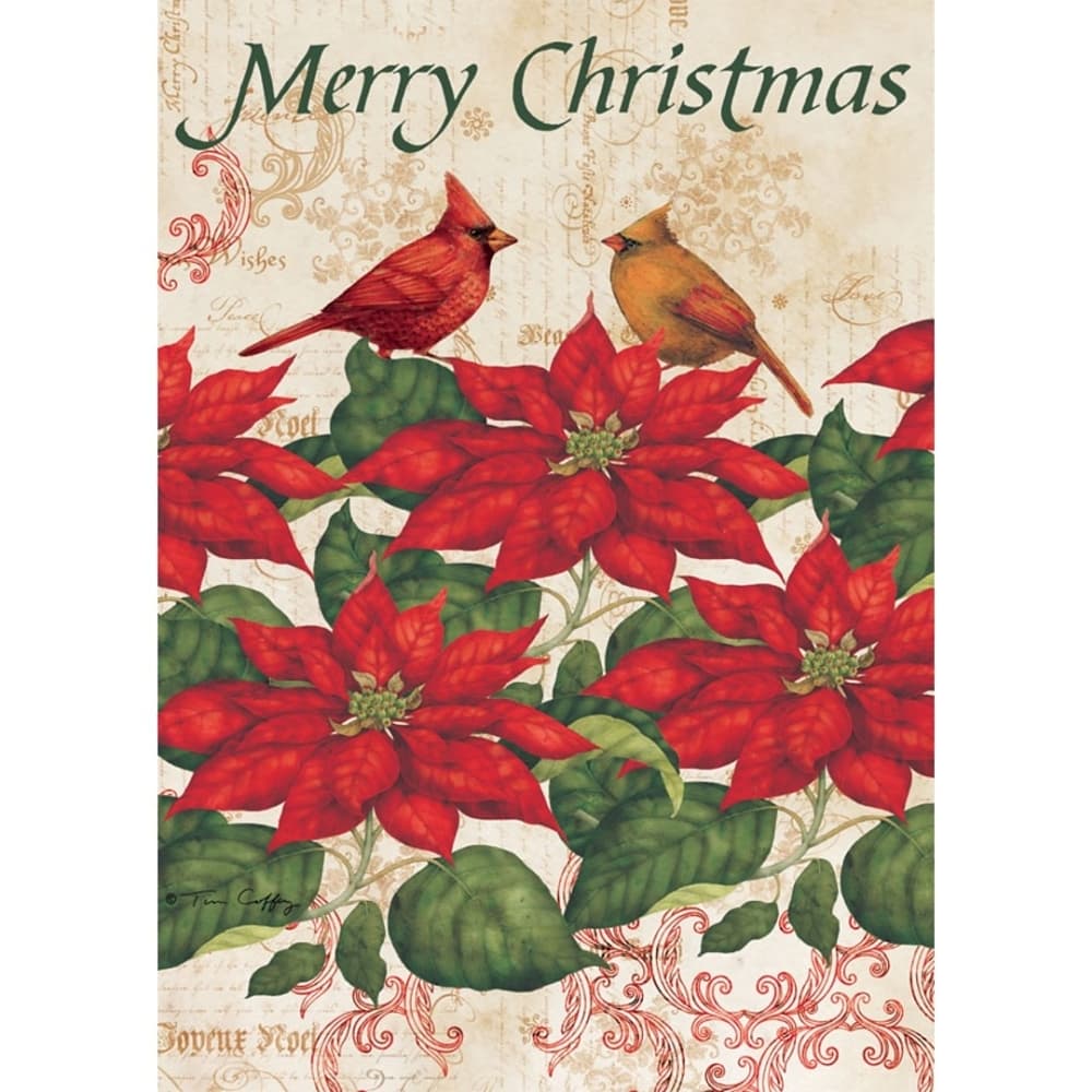 Poinsettia Outdoor Flag Mini   12 x 18 by Tim Coffey Main Product  Image width="1000" height="1000"