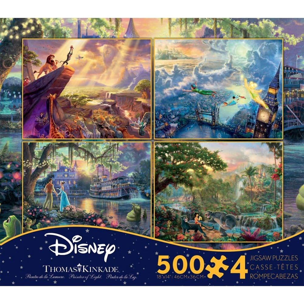 Thomas Kinkade Disney Four In One 500 Piece Puzzle Pack