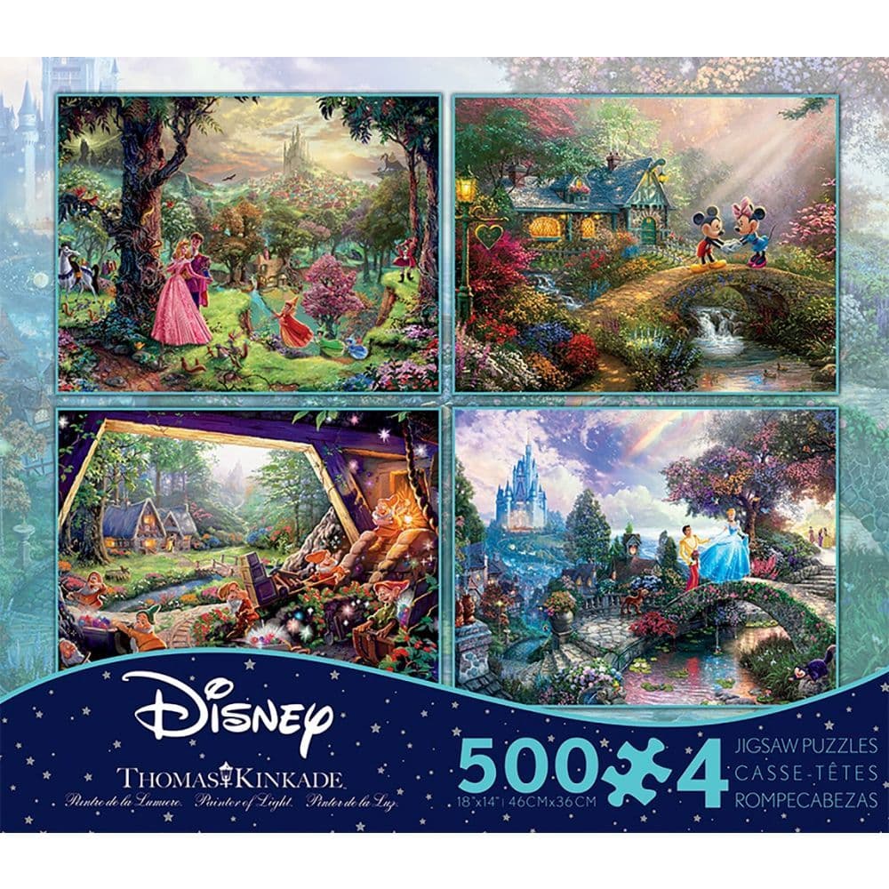 Disney - THOMAS KINKADE  ディズニープリンセス パズルセット Thomas Kinkade Disney Four In One 500 Piece Puzzle Pack