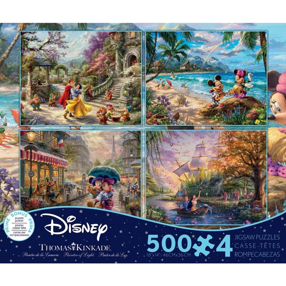 Thomas Kinkade Disney Four In One 500 Piece Puzzle Pack 6th Product Detail  Image width="1000" height="1000"
