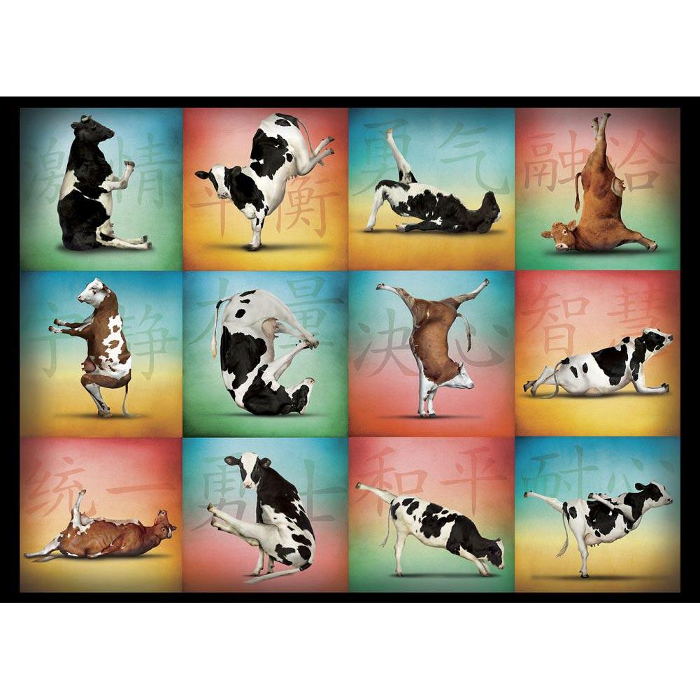 Cow Yoga 1000 Piece Puzzle Main Product  Image width="1000" height="1000"