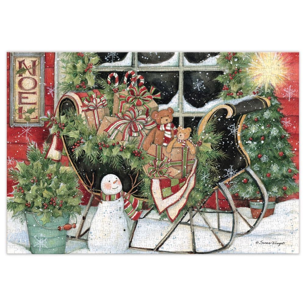 Santas Sleigh 1000 Piece Puzzle by Susan Winget 2nd Product Detail  Image width=&quot;1000&quot; height=&quot;1000&quot;