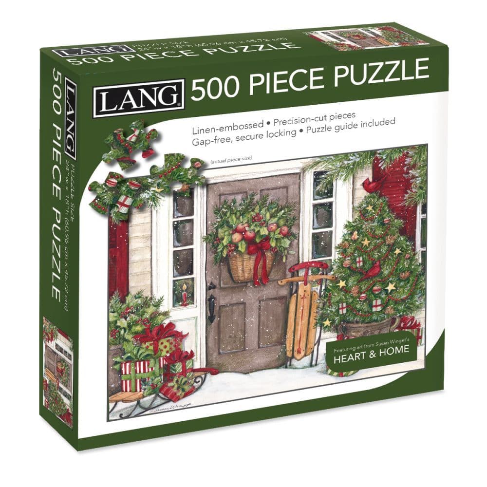Holiday Door 500 Piece Puzzle by Susan Winget Main Product  Image width=&quot;1000&quot; height=&quot;1000&quot;
