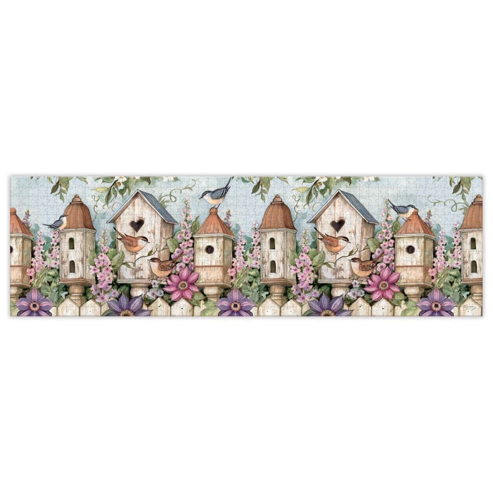 Birdhouse Garden 750 Piece Puzzle Panoramic by Susan Winget 2nd Product Detail  Image width=&quot;1000&quot; height=&quot;1000&quot;