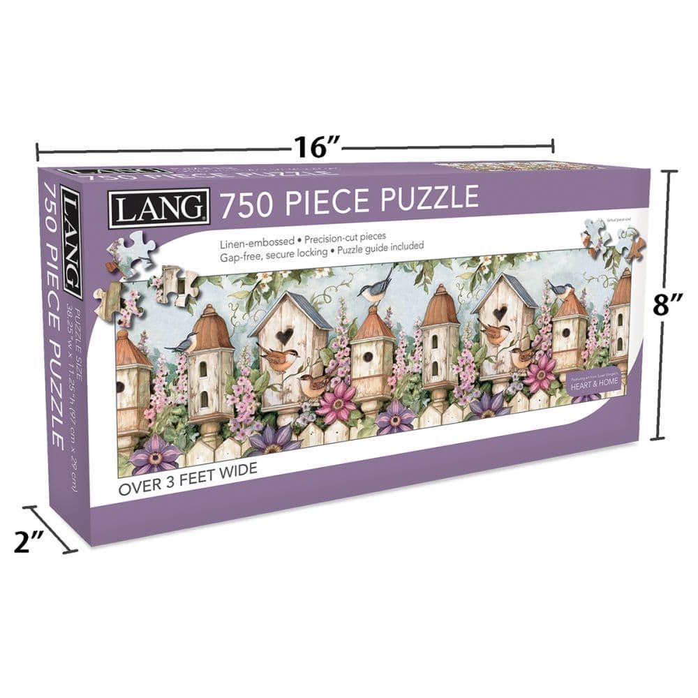 Birdhouse Garden 750 Piece Puzzle Panoramic by Susan Winget 4th Product Detail  Image width=&quot;1000&quot; height=&quot;1000&quot;