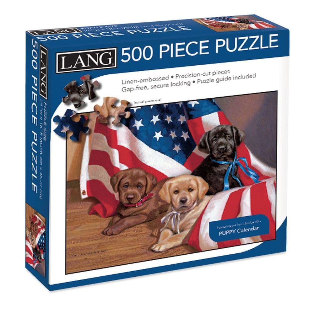 American Puppy 500 Piece Puzzle by Jim Lamb Main Product  Image width=&quot;1000&quot; height=&quot;1000&quot;