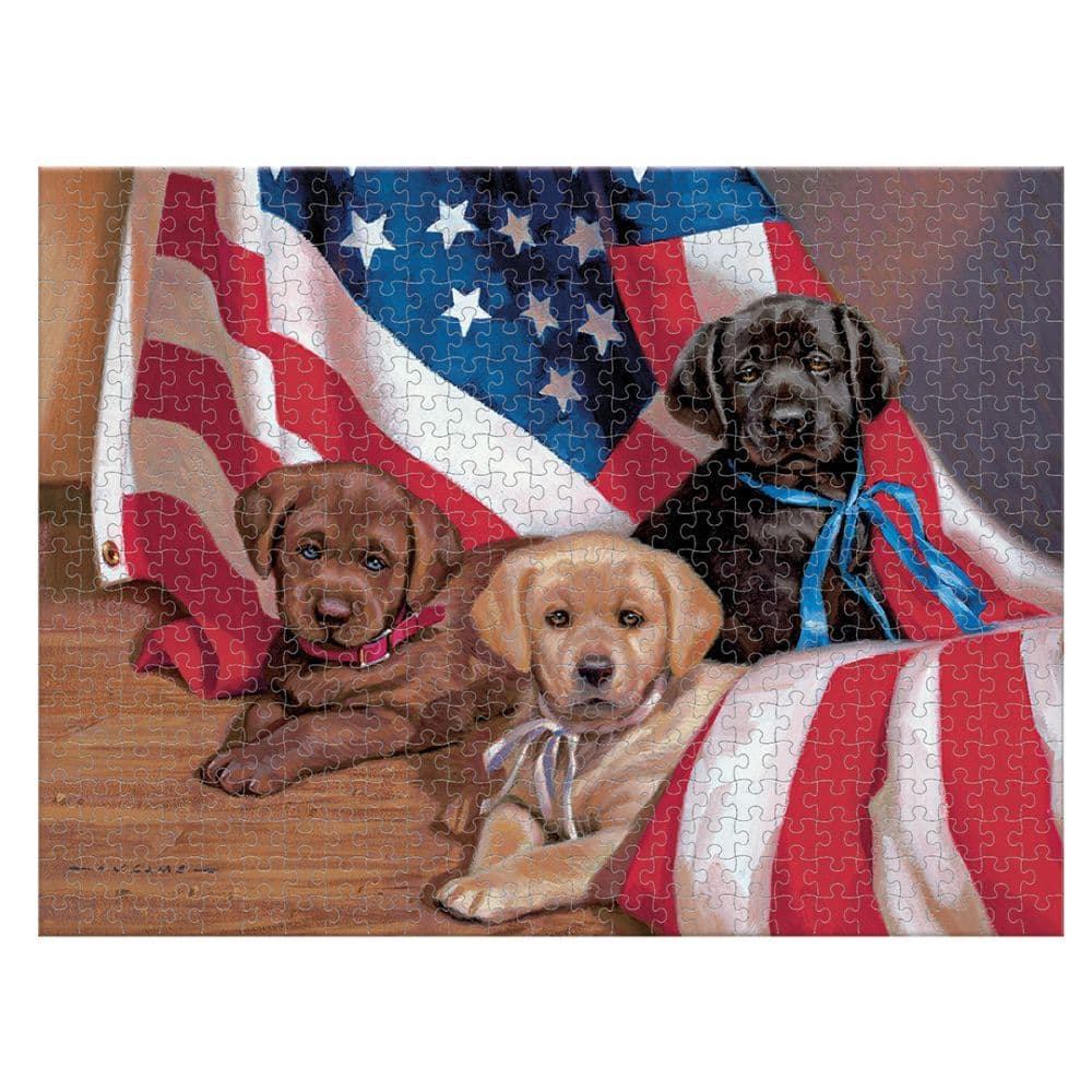 American Puppy 500 Piece Puzzle by Jim Lamb 2nd Product Detail  Image width=&quot;1000&quot; height=&quot;1000&quot;