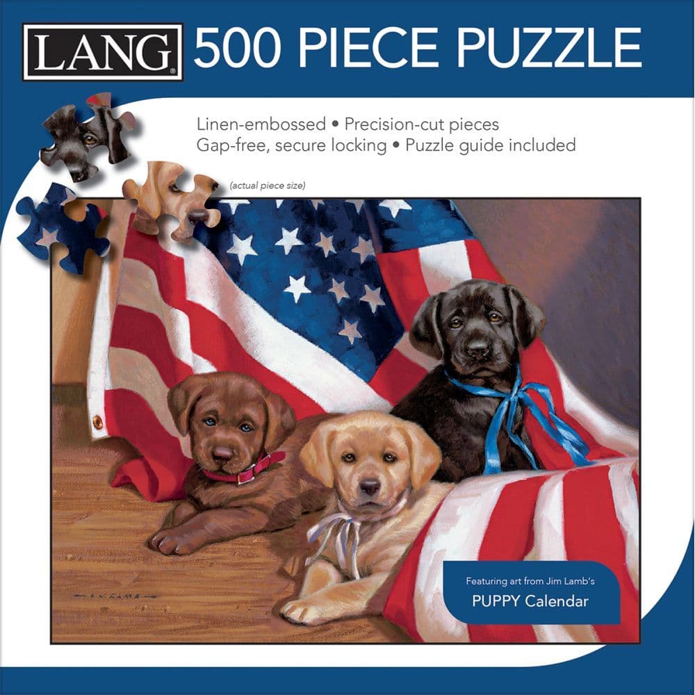 American Puppy 500 Piece Puzzle by Jim Lamb 3rd Product Detail  Image width=&quot;1000&quot; height=&quot;1000&quot;
