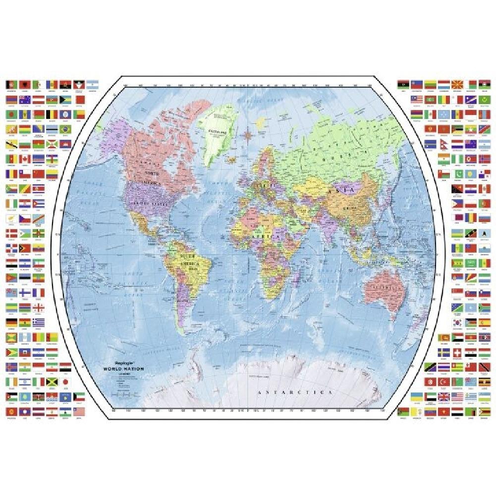 Political World Map 1000 Piece Puzzle Main Product  Image width="1000" height="1000"