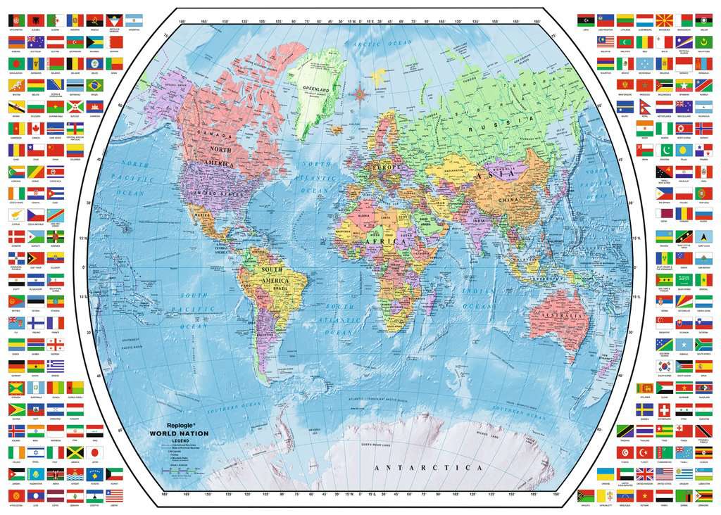 political world map 1000 piece puzzle image 2 width="1000" height="1000"