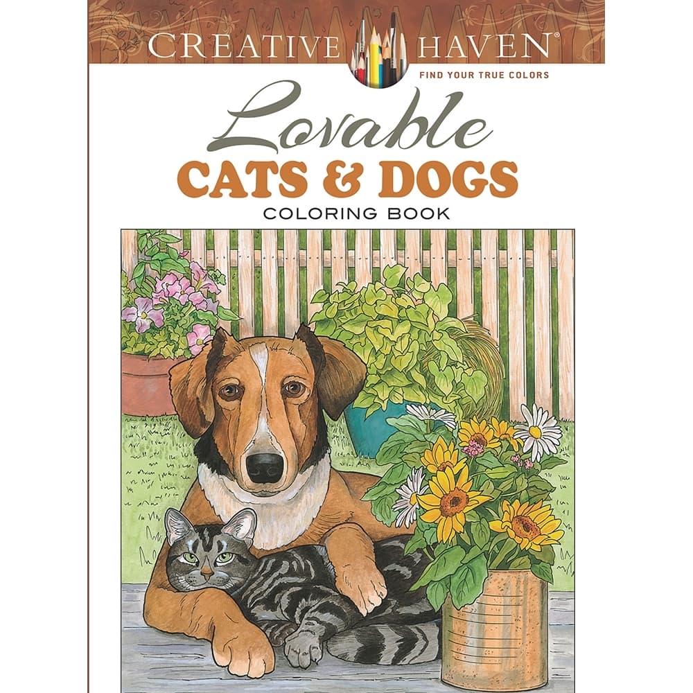 Creative Haven Lovable Cats and Dogs Coloring Book Main Product  Image width="1000" height="1000"