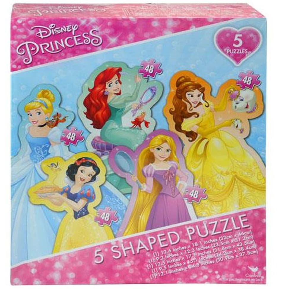 Disney Princess 5 Pack Shaped Puzzle Main Product  Image width="1000" height="1000"
