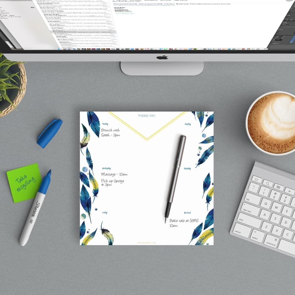 【上品】 Feather Peacock Weekly Calendars.com - Deskpad カレンダー