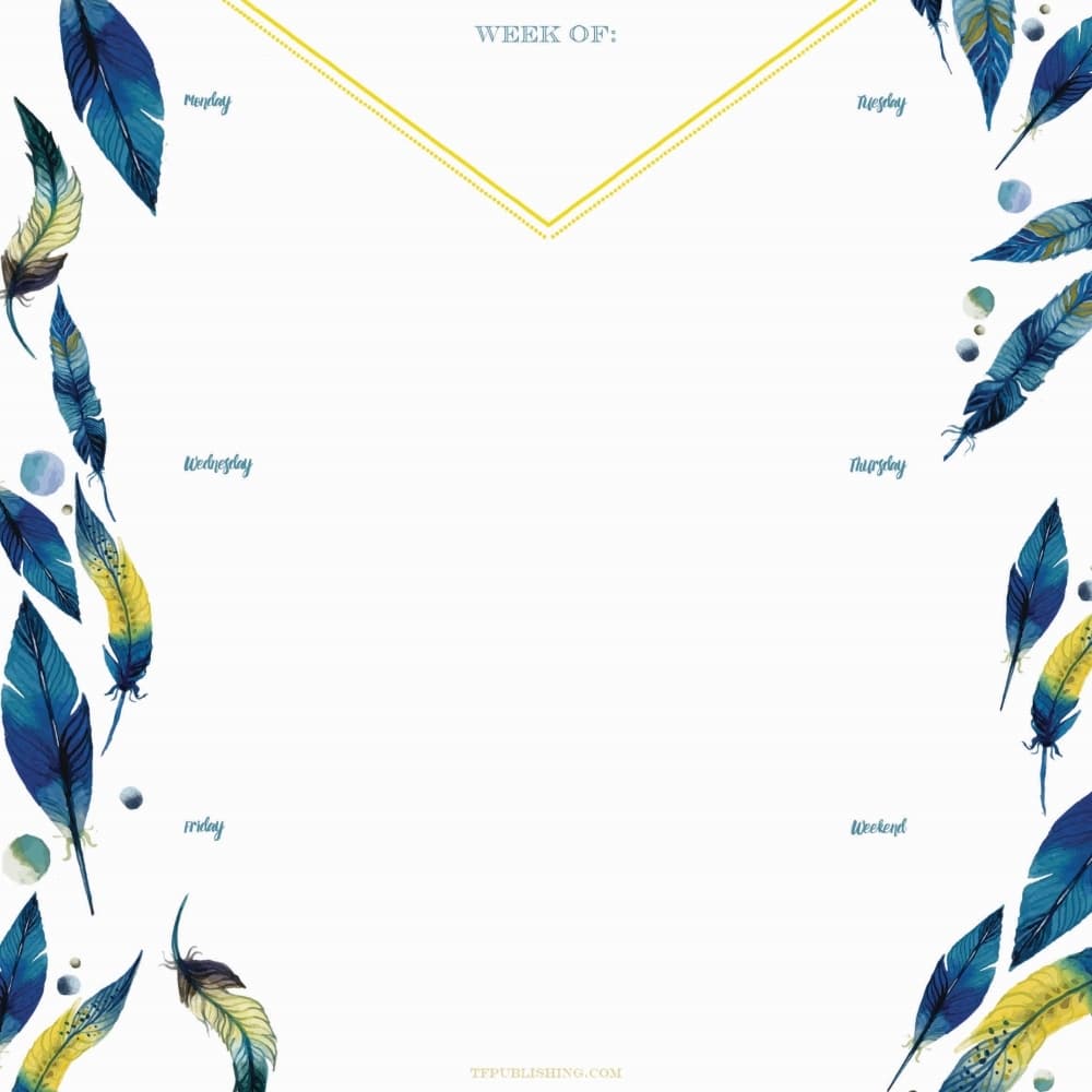 入荷now 口コミ Weekly Feather Peacock Deskpad Calendars.com - カレンダー