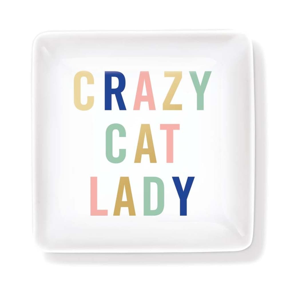 Cat Lady Multi Square Porcelain Tray Main Product  Image width="1000" height="1000"