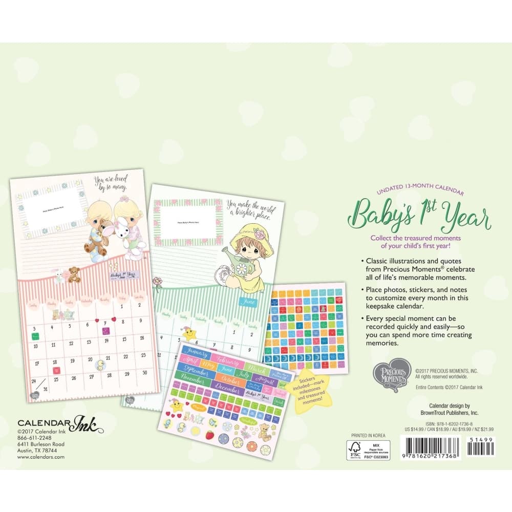 Babys 1st Yr Precious Moments Wall Calendar 2nd Product Detail  Image width=&quot;1000&quot; height=&quot;1000&quot;