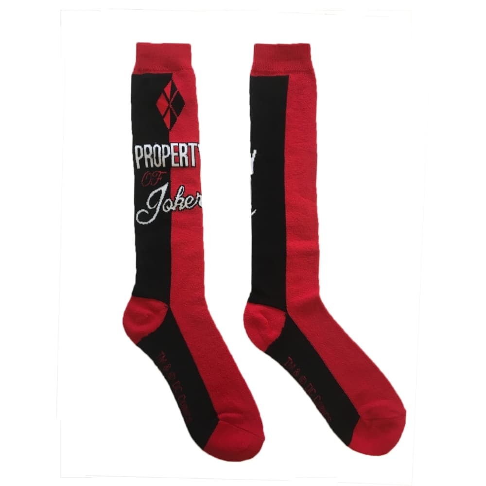 Harley Quinn Property of Joker Ladies Knee High Socks Main Product  Image width="1000" height="1000"