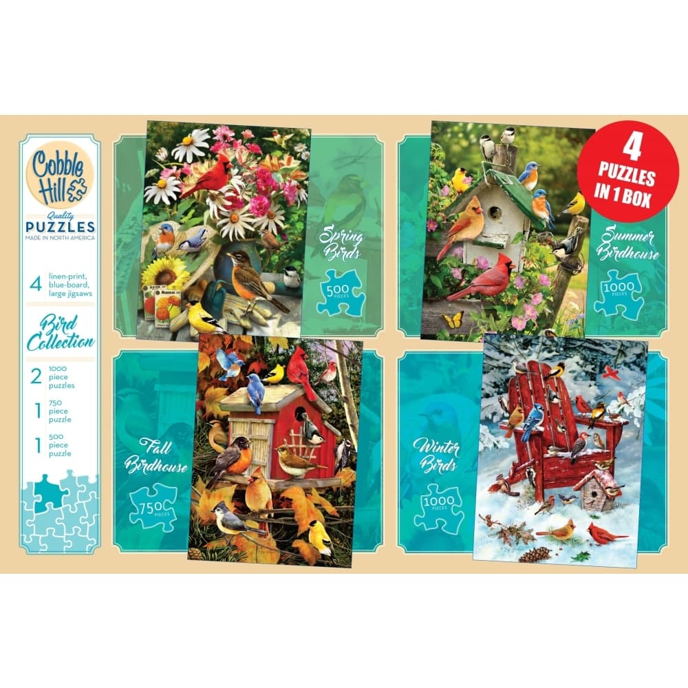4 in 1 Bird Collection Puzzles Main Product  Image width="1000" height="1000"