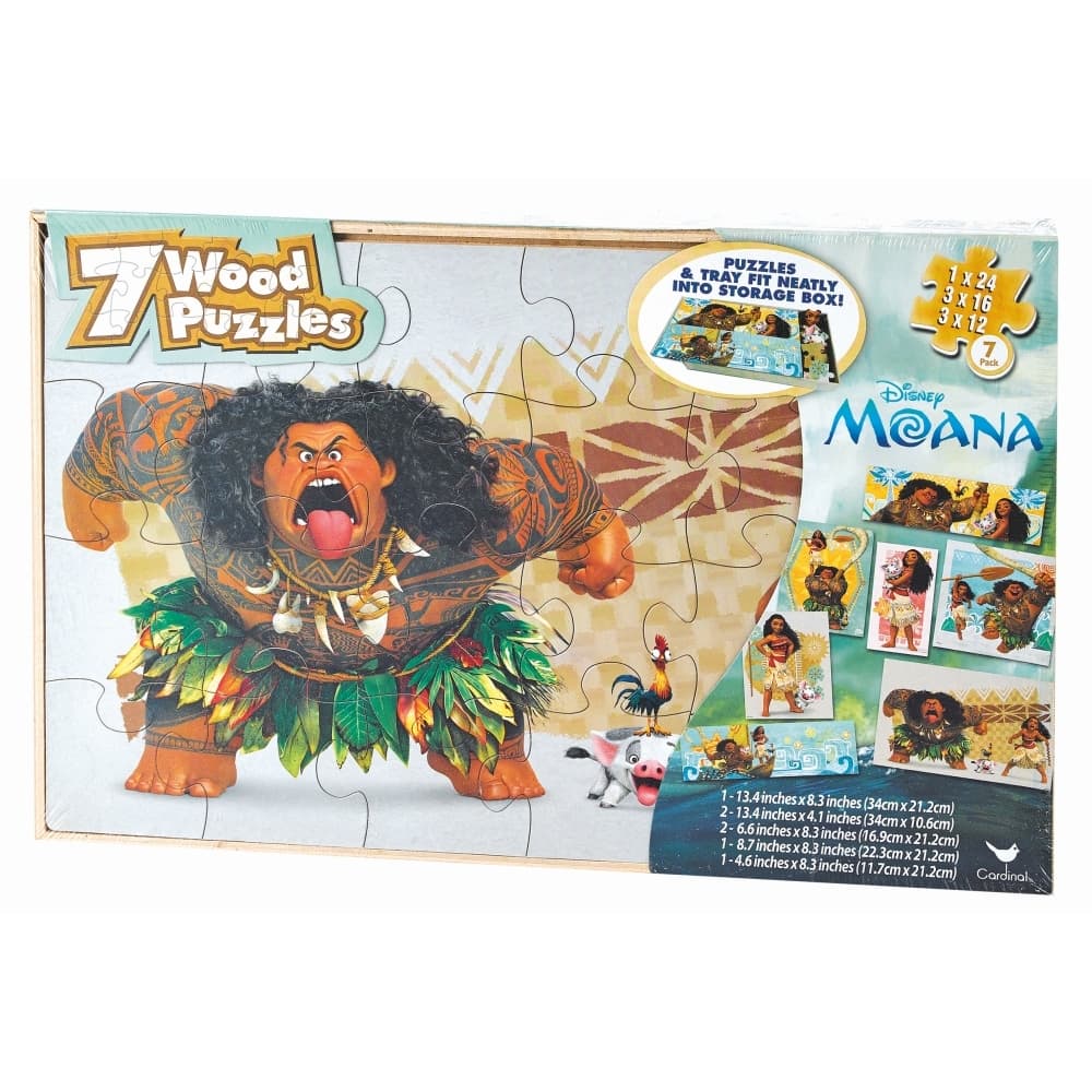 Moana 7pk 108pc Wood Puzzle Main Product  Image width="1000" height="1000"