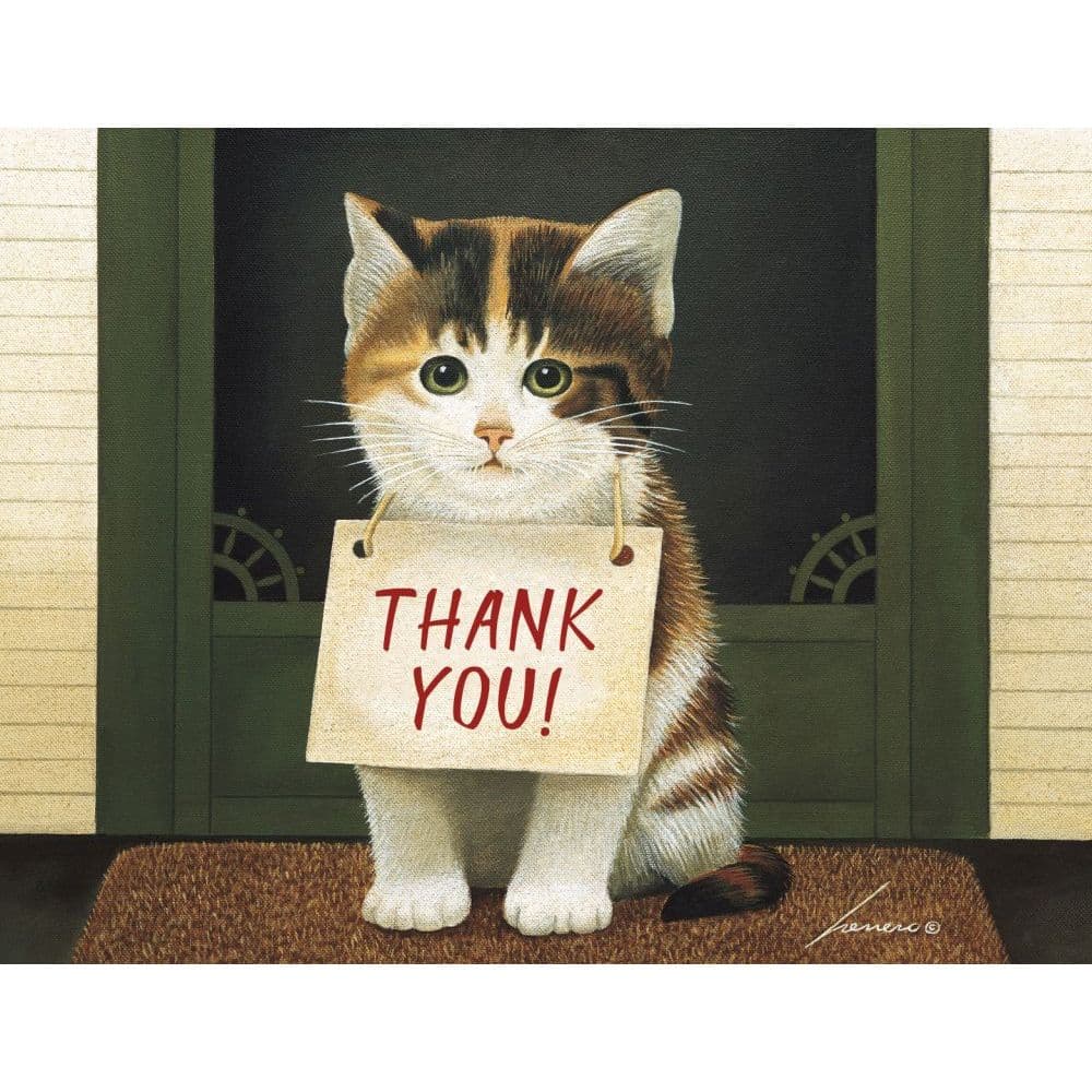 Thankful Kitten 525 x 4 Blank Boxed Note Cards by Lowell Herrero Main Product  Image width="1000" height="1000"