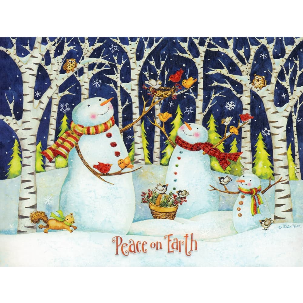 Birch  Snowmen Christmas Cards by Debi Hron Main Product  Image width="1000" height="1000"